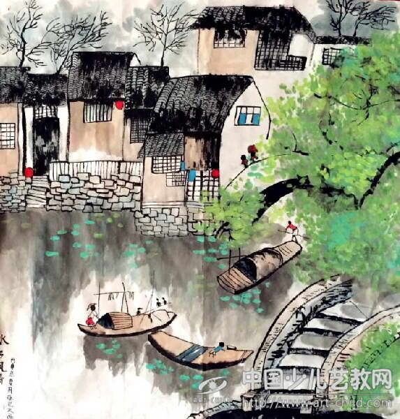  水乡风情——《少儿画苑》国际少儿书画大赛作品赏析