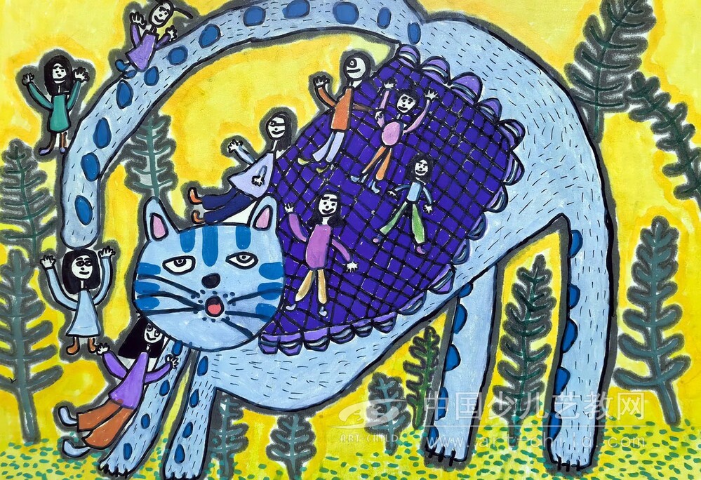 《我家的大猫咪》——《少儿画苑》国际少儿书画大赛作品赏析